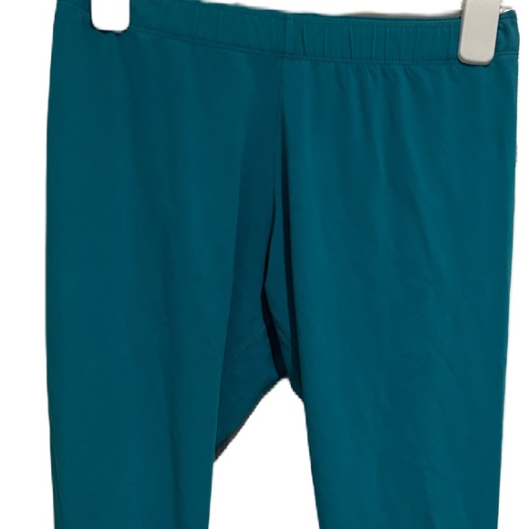 Nike Women’s Aqua Leggings with Orange Logo Size Large - Picture 4 of 8